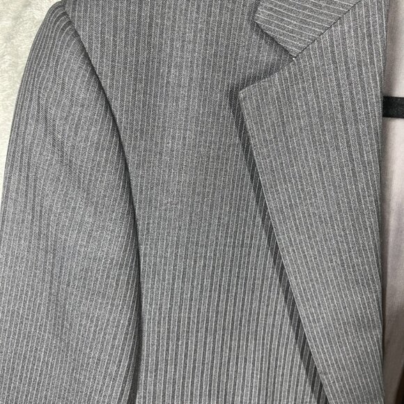 Samuelsohn Harry Rosen SB Ashton Blazer Mens 40R Striped 💯 Wool Made in Canada - Picture 13 of 15